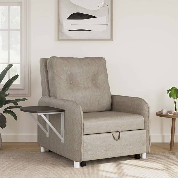 RECLINEX INDIA 1 Seater Single Solid Wood Pull Out Sofa Cum Bed