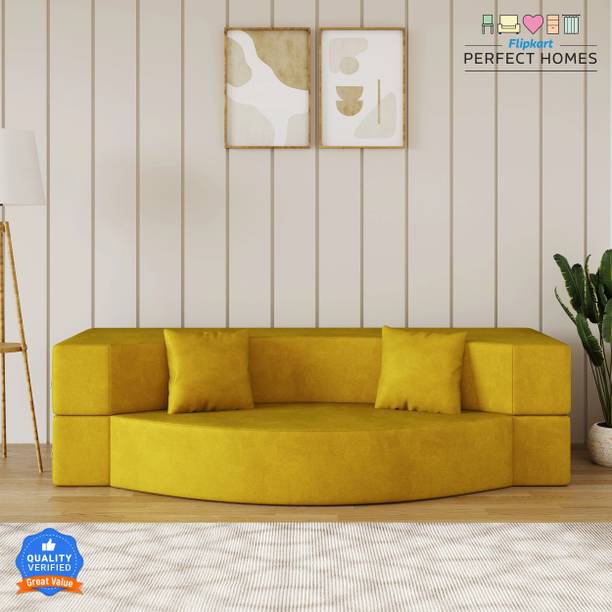 Flipkart Perfect Homes Chessis Comfortable Sleeper Sofa Bed for Home 2 Cushions (3*6) 2 Seater Single Foam Pull Out Sofa Cum Bed