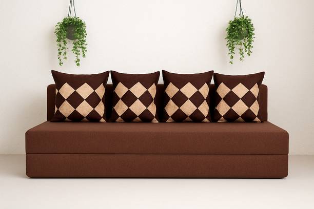 Friends super Life 4 seater Sofa cum bed with 4 cushion 4 Seater Double Foam Fold Out Sofa Sectional Bed
