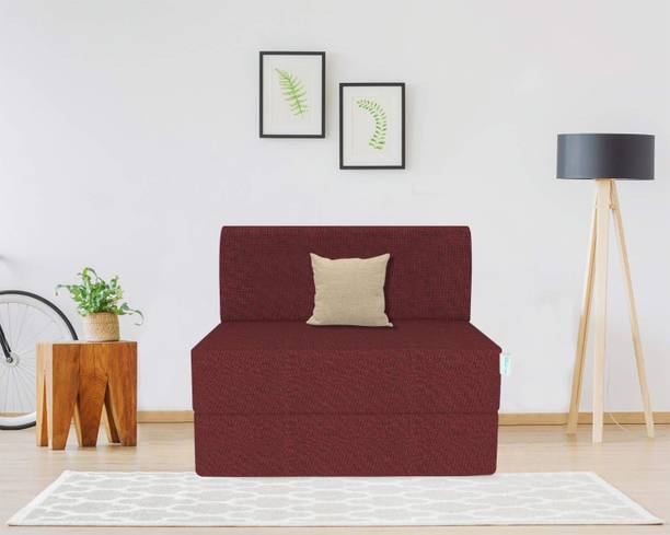 USHA SHRIRAM Folding 1 Seater Single Foam Fold Out Sofa Cum Bed