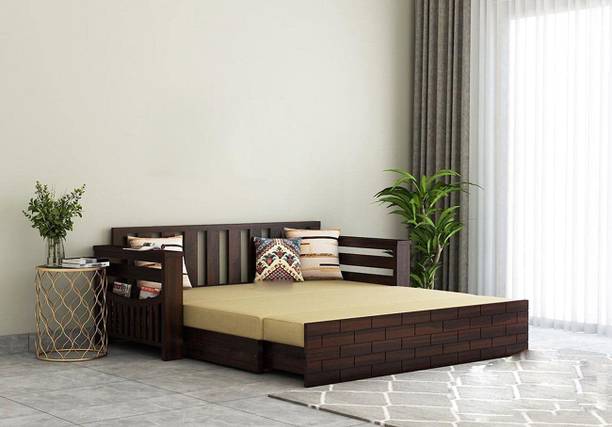 Meera Handicraft Meera Handicraft Solid Sheesham Wood King Size Sofa Cum Bed 3 Seater Double Solid Wood Pull Out Sofa Cum Bed