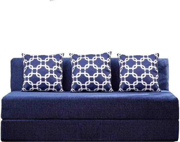 TAPODHANI 5X6 size for 3 Person- MOLFINO Fabric Washable Cover 3 Seater Double Foam Fold Out Sofa Cum Bed