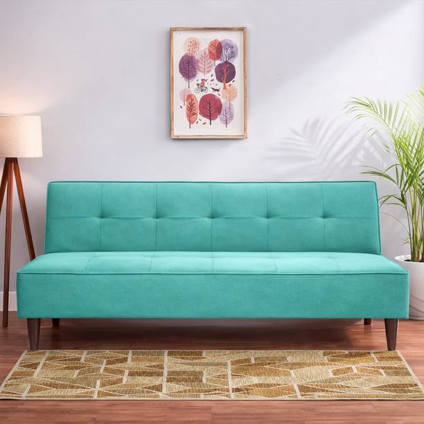 ARRA Palermo Fully Upholstered Sea Green 3 Seater Single Solid Wood Fold Out Sofa Sectional Bed