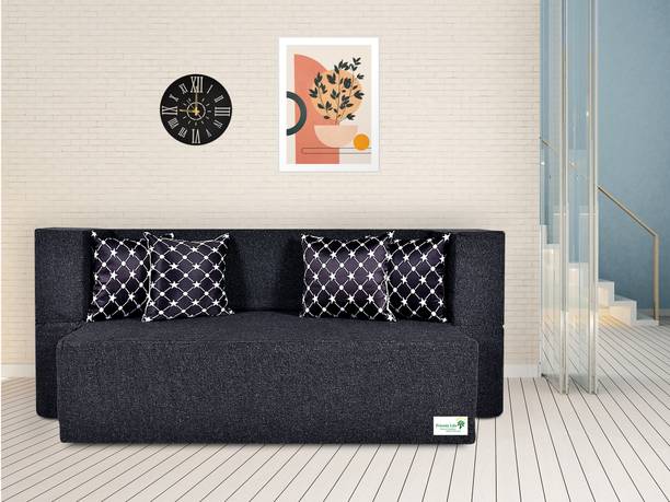 Friends Life Fashion Life-4 Seater 44 X 72X 15 Sofa Cum Bed Comfort for All with 4 Mte star 4 Seater Double Foam Fold Out Sofa Cum Bed