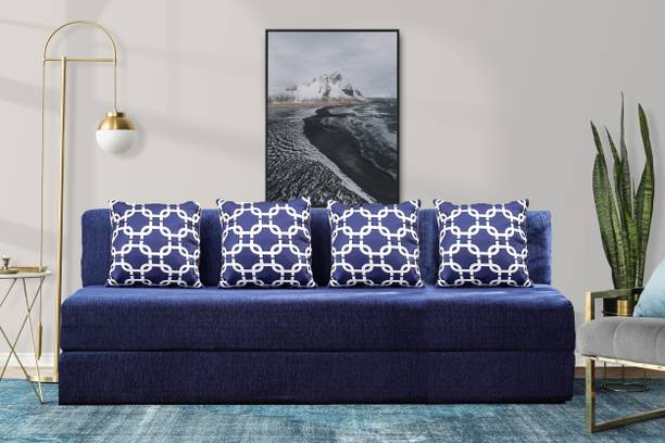 Little Smile 6X6 size for 4 Person- Moshi Fabric Washable Cover 4 Seater Double Foam Fold Out Sofa Cum Bed