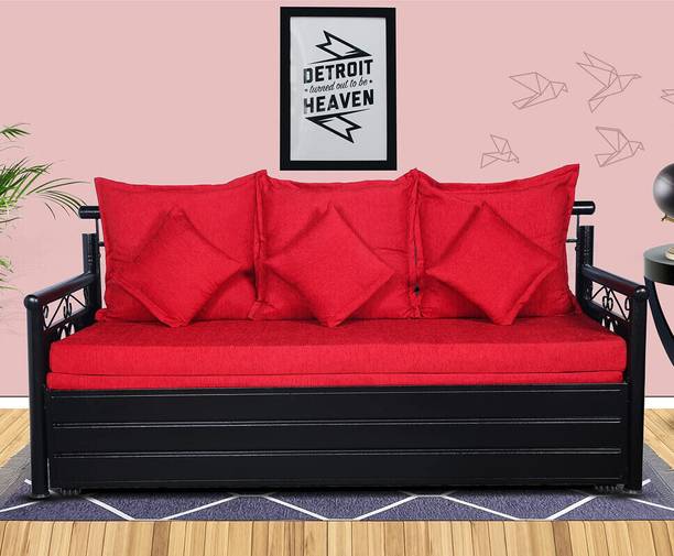 Aplus 3 Seater Double Metal Pull Out Sofa Cum Bed