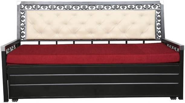 INDIAN FURNITURE MART 3 Seater Double Metal Pull Out Sofa Cum Bed