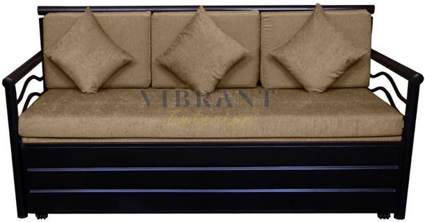Vibrant Interior NANCY 3 Seater Single Metal Pull Out Sofa Cum Bed