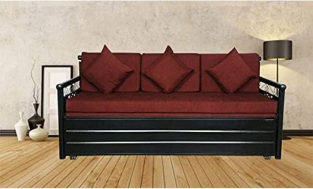FAMOUS MART 3 Seater Double Metal Pull Out Sofa Cum Bed