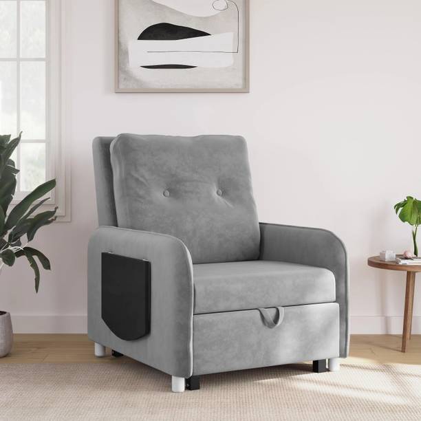 RECLINEX INDIA 1 Seater Single Solid Wood Pull Out Sofa Cum Bed