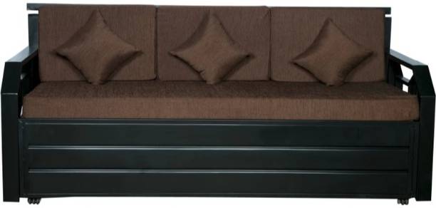 SoftSoul FURNITURE 4 Seater Double Metal Pull Out Sofa Cum Bed