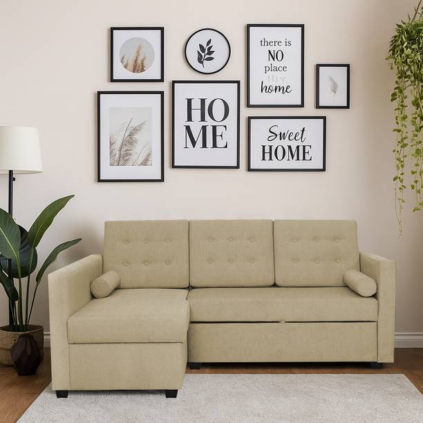 Casaliving Megan 4 Seater Single Solid Wood Pull Out Sofa Sectional Bed