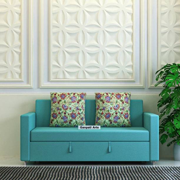 Ganpati Arts Victoria Pull Out Sofa Bed with Mossy Premium Fabric For LivingRoom/Home 3 Seater Double Solid Wood Pull Out Sofa Cum Bed