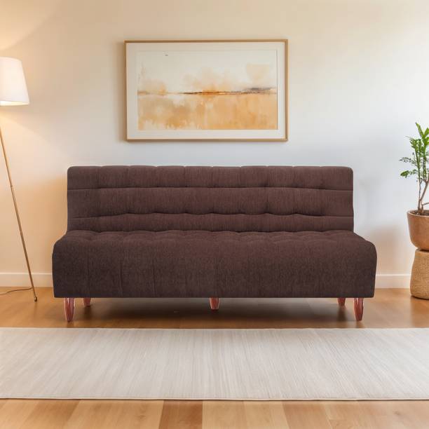 Seventh Heaven 3 Seater Wooden Sofa cum Bed, Chenille Molfino Fabric 72x36x16: 2 Year Warranty 3 Seater Single Solid Wood Pull Out Sofa Cum Bed