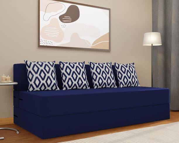 MARK decor 4 Seater Single Foam Fold Out Sofa Cum Bed