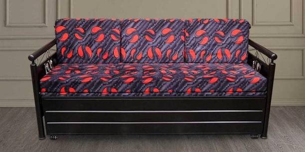 Vibrant Interior Crossandra Multicolor (6x5) 4 Seater Double Metal Pull Out Sofa Sectional Bed