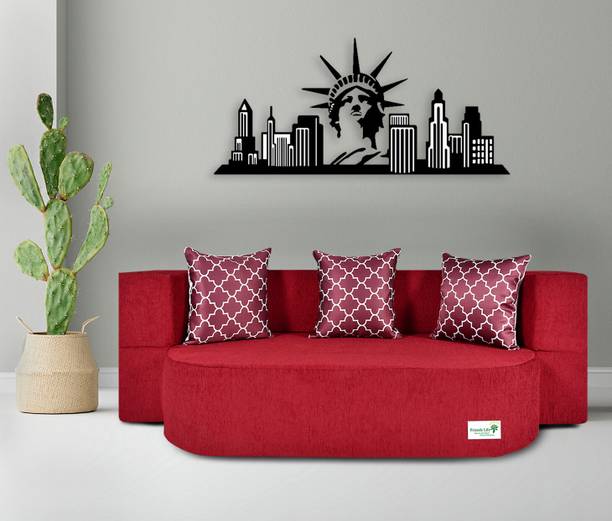 Friends super Life Fashion Life-47X10X72 Comfort for All for 3 Person 3 Multi Plus 3 Seater Double Foam Fold Out Sofa Cum Bed