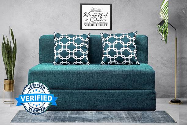 Little Smile 4X6 size for 2 Person- Moshi Fabric Washable Cover 2 Seater Double Foam Fold Out Sofa Cum Bed