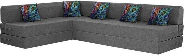 Dr Smith L-SHAPE 3 Seater Double Foam Fold Out Sofa Sectional Bed