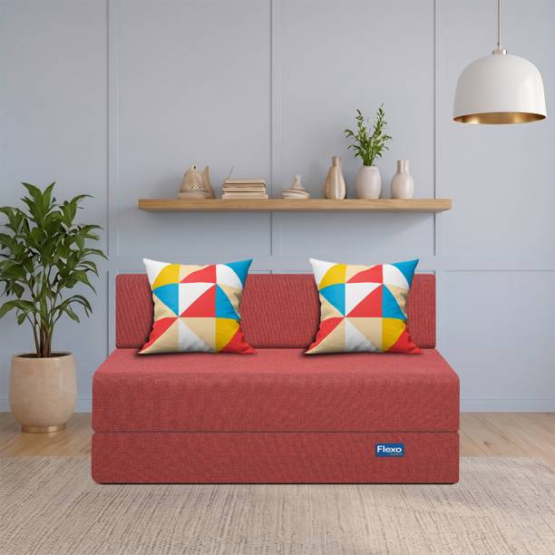 flexobystarlon 4x6 Sofa Cum Bed 2 Seater Double Foam Fold Out Sofa Cum Bed