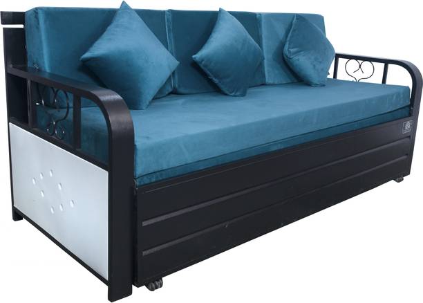 FAMOUS MART FURNITURE 3 Seater Single Metal Pull Out Sofa Cum Bed