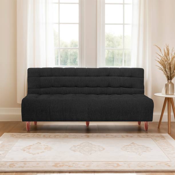 Seventh Heaven 3 Seater Wooden Sofa cum Bed, Chenille Molfino Fabric 72x36x16: 2 Year Warranty 3 Seater Single Solid Wood Pull Out Sofa Cum Bed