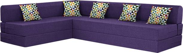 SLEEP ZONE L Shape 4 Seater Double Foam Fold Out Sofa Cum Bed