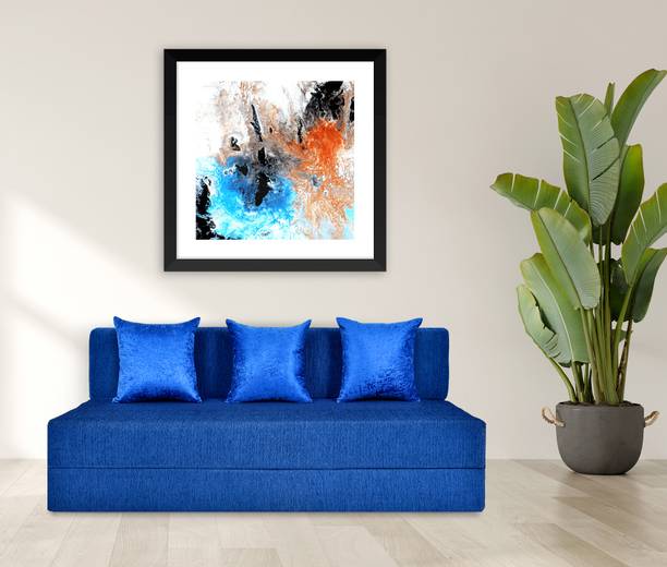 Friends Life Fashion Life-5X6 Comfort for All with 3 Multi Light Plain 3 Seater Double Foam Fold Out Sofa Cum Bed