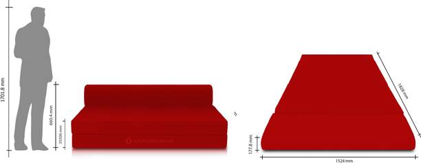 Decorvatsa Sofa Cum Bed 3 Seater Double Foam Pull Out Sofa Cum Bed