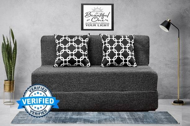 Little Smile 4X6 size for 2 Person- Moshi Fabric Washable Cover 2 Seater Double Foam Fold Out Sofa Cum Bed