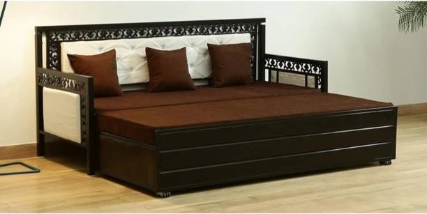 SoftSoul FURNITURE 3 Seater Single Metal Pull Out Sofa Cum Bed