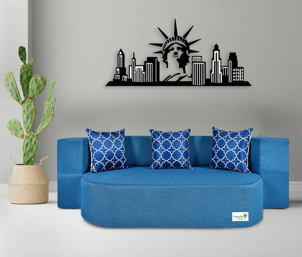 Friends super Life Fashion Life-47X10X72 Comfort for All for 3 Person 3 Multi Plus 3 Seater Double Foam Fold Out Sofa Cum Bed