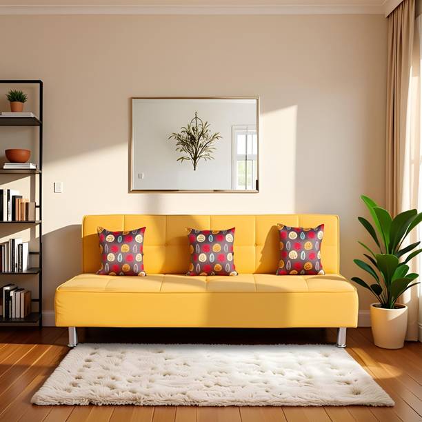 Friends Life Cyrus Sofa Cum Bed Made of Luxurious High Density Foam & Polyester Fabric 3 Seater Double Foam Fold Out Sofa Cum Bed