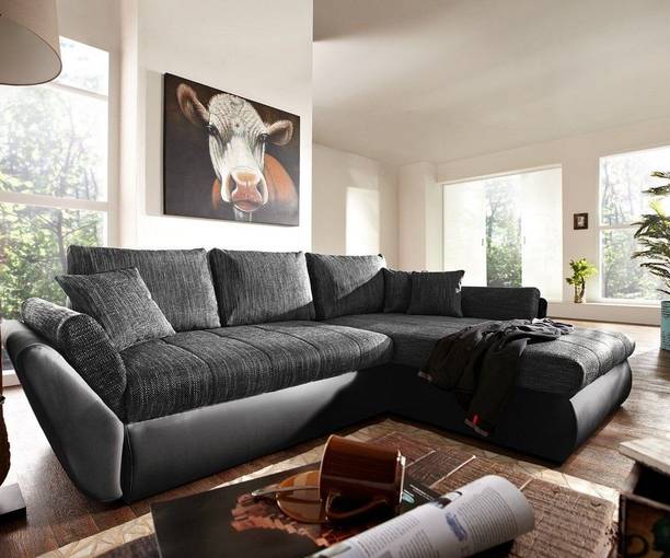 fabrique lazylush lshape L Shape LHS 5 Seater Double Solid Wood Pull Out Sofa Sectional Bed
