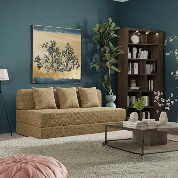 DozeIQ Premium Sofa Cum Bed 3-in-1 Foldable Sofa-Bed High-Density Foam Washable Cover 3 Seater Double Foam Pull Out Sofa Cum Bed