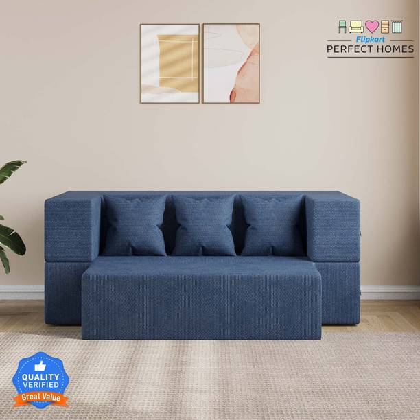 Flipkart Perfect Homes 4 Seater 44 X 72X 15 Sofa Cum Bed Comfort for All with 4 Cushions 3 Seater Double Foam Fold Out Sofa Cum Bed