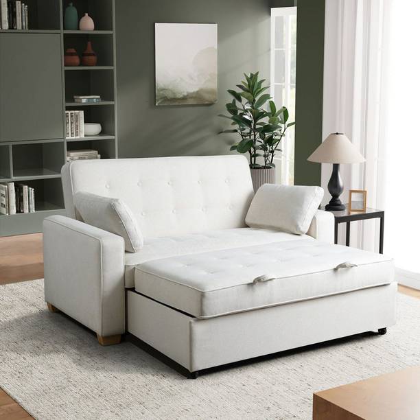 Friends Life Premium Barton 66.5'' Upholstered Sleeper Sofa Pull Out Sofa Bed 2 Seater 2 Seater Double Solid Wood Pull Out Sofa Cum Bed