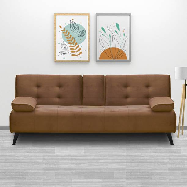 ARRA Horizon Three Seater Tufted Back Sofa With Cupholder 3 Seater Single Solid Wood, Engineered Wood Fold Out Sofa Cum Bed