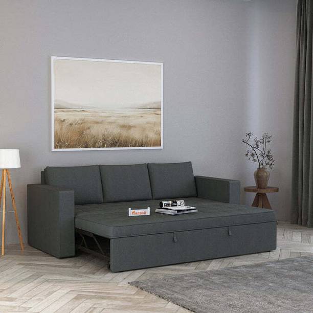 Ganpati Arts Fabrico Multipurpose Sofa Bed For Living Room/Home | 3 Seater Double Metal Pull Out Sofa Cum Bed