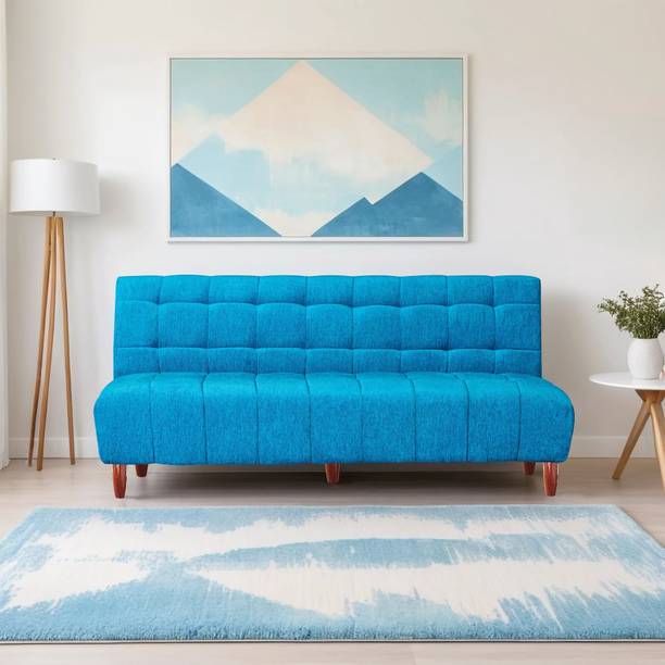 Seventh Heaven Florida 4 Seater Wooden Sofa cum Bed, Chenille Molfino Fabric 78x44x16 4 Seater Single Solid Wood Pull Out Sofa Cum Bed