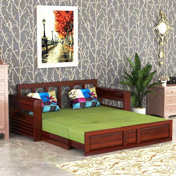 Banshi Wooden Sofa Cum Bed 3 Seater for Living Room & Bedroom 3 Seater Double 3 Seater Double Solid Wood Pull Out Sofa Cum Bed