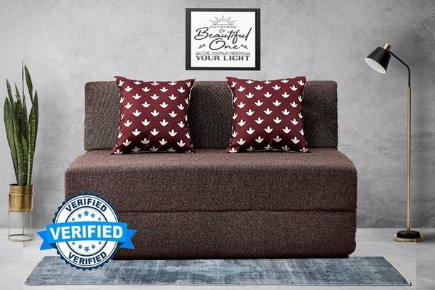 Little Smile 4X6 size for 2 Person- Moshi Fabric Washable Cover 2 Seater Double Foam Fold Out Sofa Cum Bed