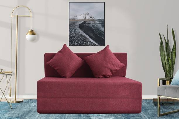 Little Smile 4X6 size for 2 Person- Moshi Fabric Washable Cover 2 Seater Double Foam Fold Out Sofa Cum Bed