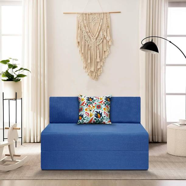 Little Smile 3X6 size for 1 Person- Moshi Fabric Washable Cover 1 Seater Single Foam Fold Out Sofa Cum Bed