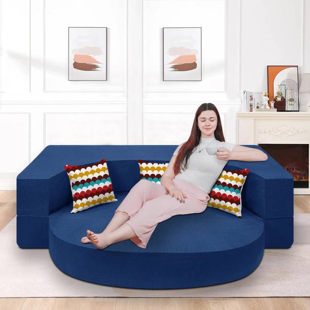 Flipkart Perfect Homes Sleeper Round Sofa futon Couch 3 Seater Double Foam Fold Out Sofa Cum Bed