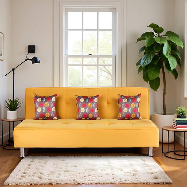 Friends Life Cyrus Sofa Cum Bed Made of Luxurious High Density Foam 3 Seater Single Solid Wood Pull Out Sofa Cum Bed