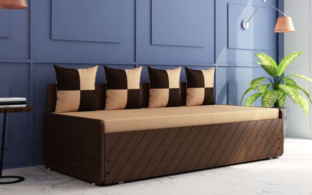 Auspicious Home 4 Seater Double Engineered Wood Pull Out Sofa Cum Bed