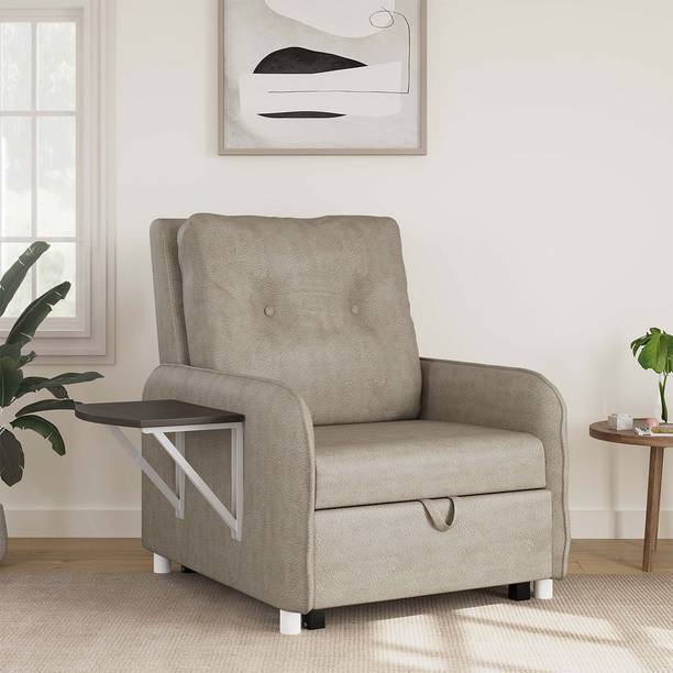 RECLINEX INDIA 1 Seater Single Solid Wood Pull Out Sofa Cum Bed