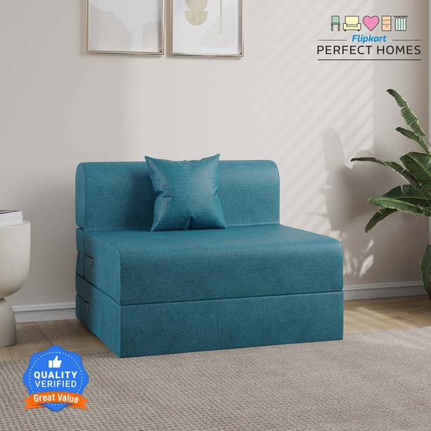 Flipkart Perfect Homes Sit2Sleep Comfort For All 3X6 Jute Fabric for 1 Person 1 Seater Single Foam Fold Out Sofa Cum Bed