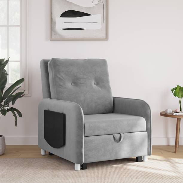 RECLINEX INDIA 1 Seater Single Solid Wood Pull Out Sofa Cum Bed